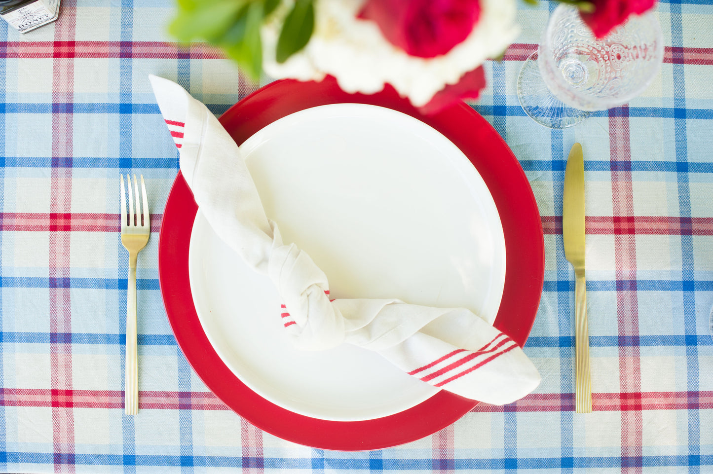 Patriotic Plaid Tablecloth